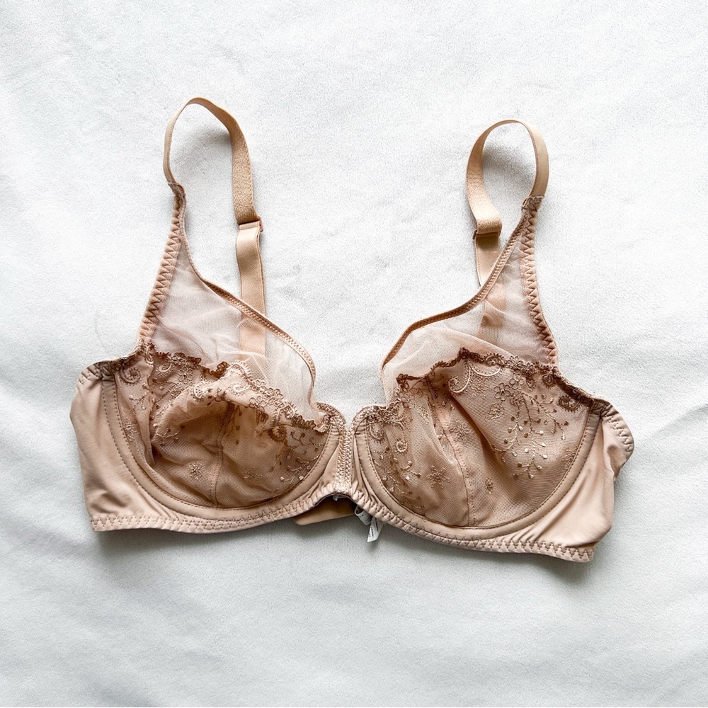 Simone Perele Tan Lace Underwire Bra 36C